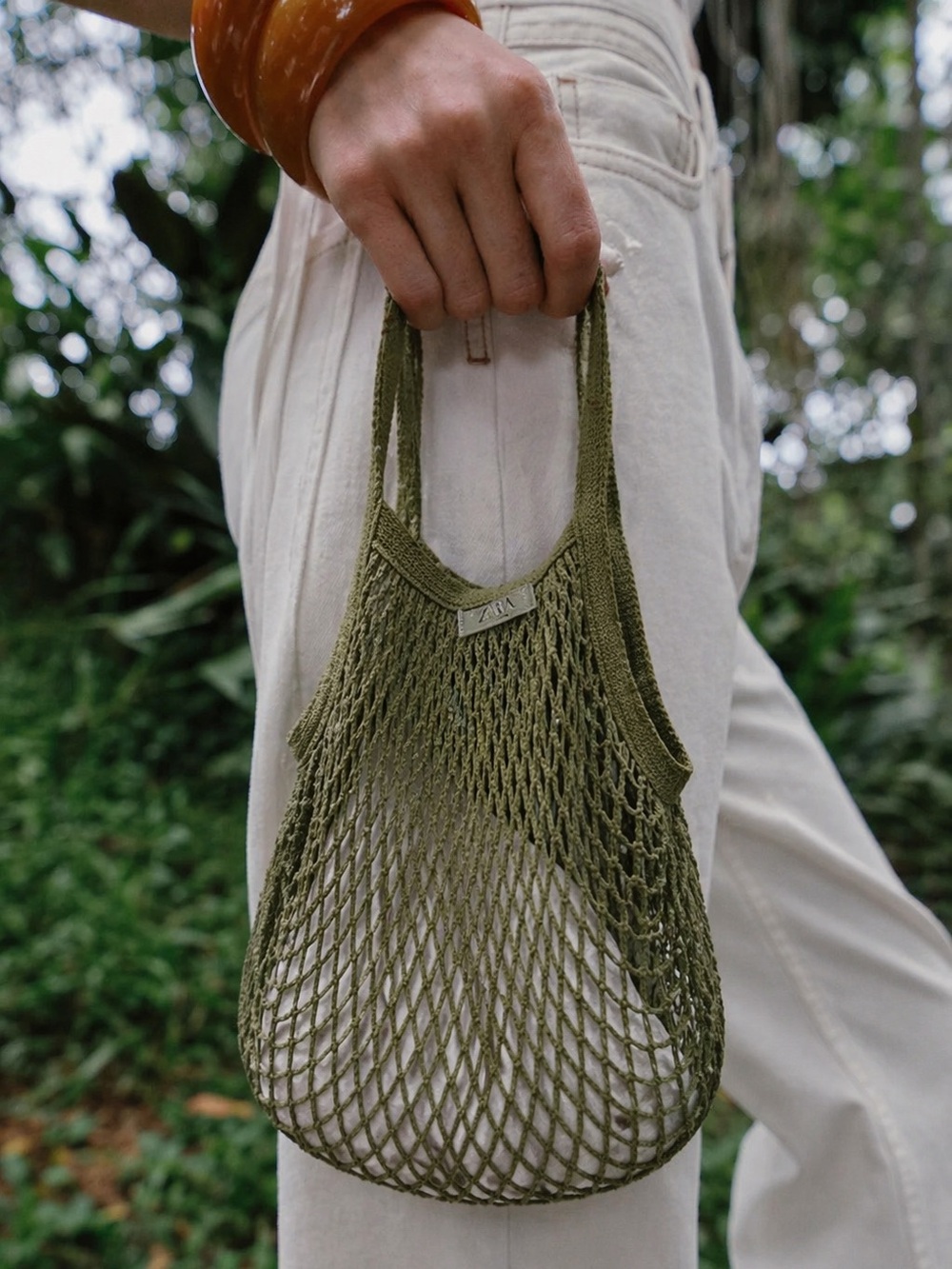 ZARA GREEN MESH BAG